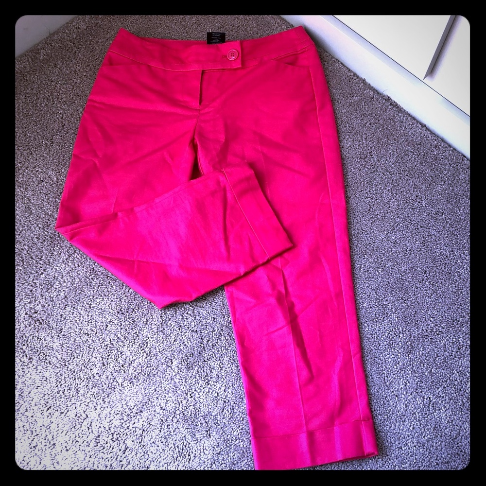Ann Taylor petite hot pink capris as new 00P